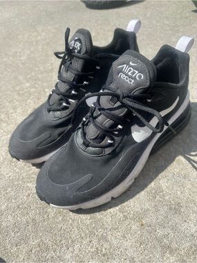 Nike Air Max 270 React Black and White Running Shoes